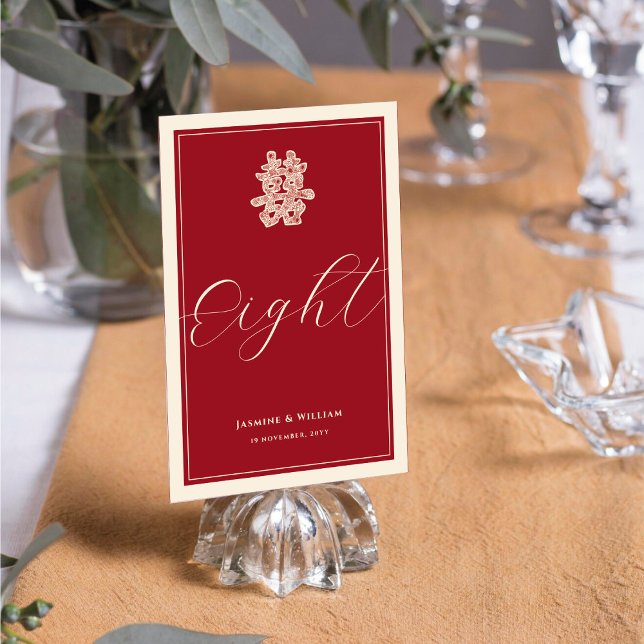 Numeração De Mesa Número da Tabela de Casamento Vermelho Chinês de F (Criador carregado)