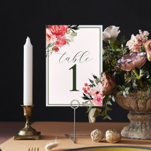 Numeração De Mesa Número da Tabela de Casamento Vermelho com Blush F