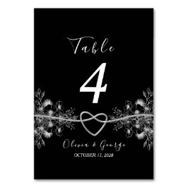 Numeração De Mesa Número da Tabela de Casamento Vermelho e Negro