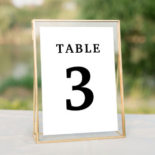 Numeração De Mesa Número da Tabela de Casamentos Brancos Elegante