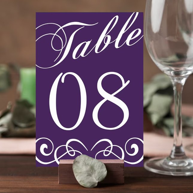 Numeração De Mesa Número Da Tabela De Casamentos De Púrpura E Branca (Criador carregado)