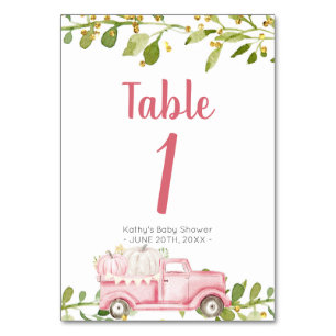 Numeração De Mesa Número da Tabela de Chás de fraldas Pumpkin Rosa