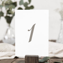 Numeração De Mesa Número da Tabela de Cor da Cinza Minimalista