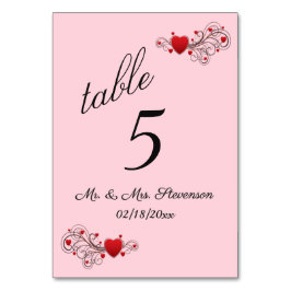 Numeração De Mesa Número da Tabela de Corações