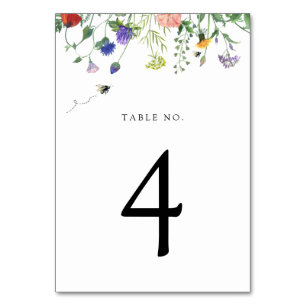 Numeração De Mesa Número da tabela de flores e abelhas