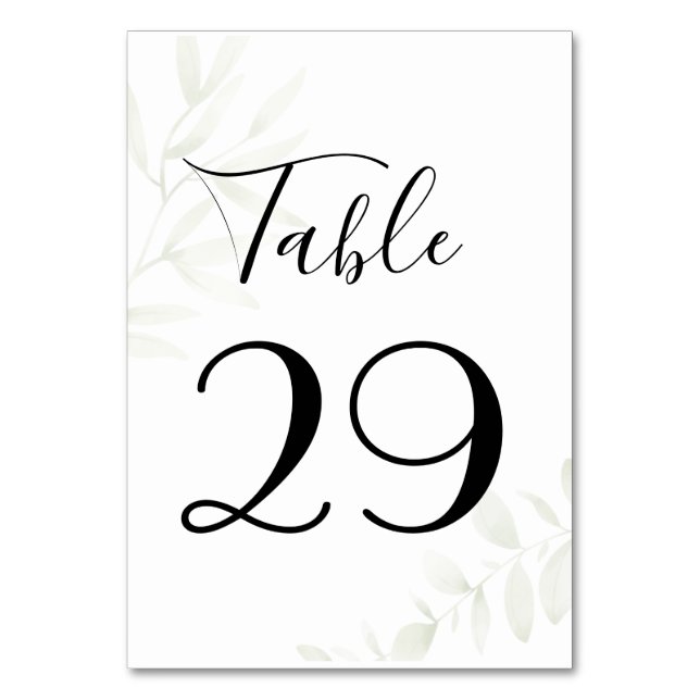 Numeração De Mesa Número da Tabela de Folhas de Azeite (Frente)