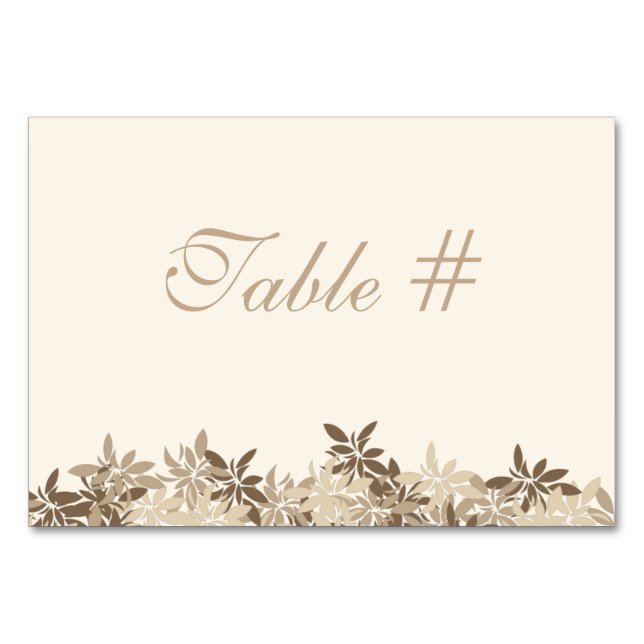 Numeração De Mesa Número da Tabela de Folhas Florais Estilizadas e T (Frente)