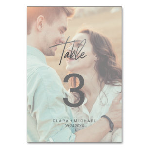 Numeração De Mesa Número da Tabela de Fotos Silver de Caligrafia Whi