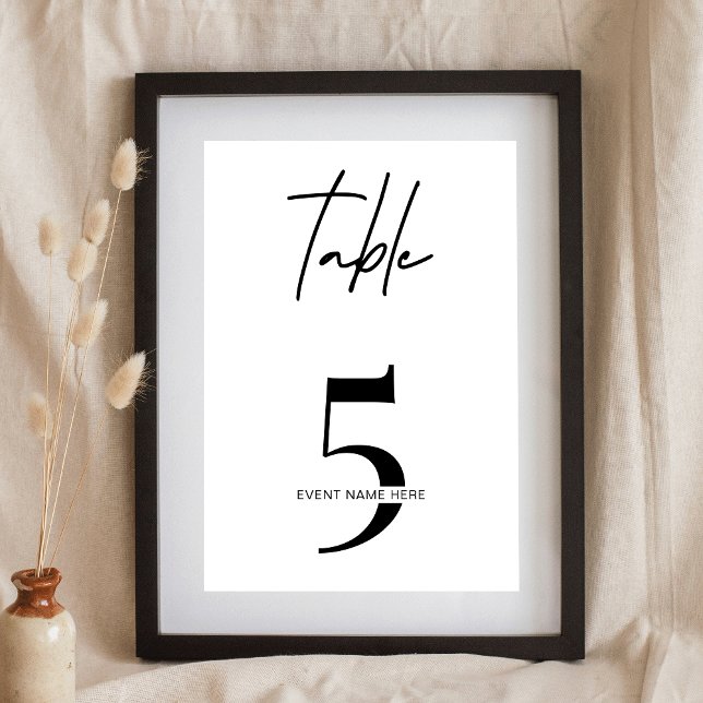 Numeração De Mesa Número da Tabela de Função Mínima Preta e Branca (Criador carregado)