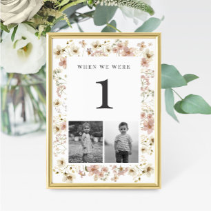 Numeração De Mesa Número da Tabela de Idade de Casamento de Flor Sil