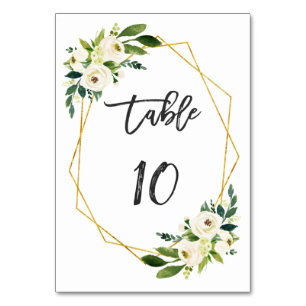 Numeração De Mesa Número da Tabela de Manuscrito Floral Branco da A