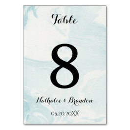 Numeração De Mesa Número da tabela de mármore azul Elegante