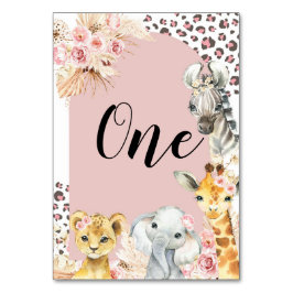 Numeração De Mesa Número da Tabela de Menininhas Boho Safari