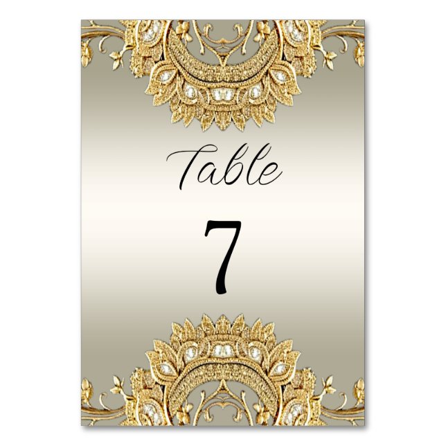 Numeração De Mesa Número da Tabela de Ornamentados Dourado (Frente)