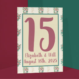 Numeração De Mesa Número da Tabela de Papel de Carteira Floral de 19