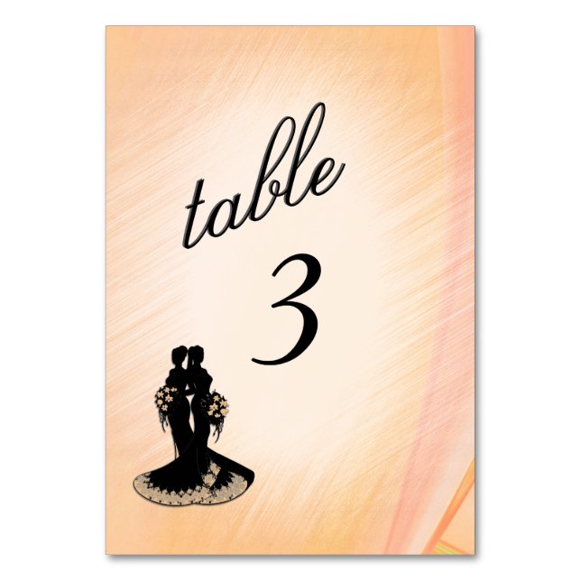 Numeração De Mesa Número da Tabela de Pêssego de Casamento Lésbica (Frente)