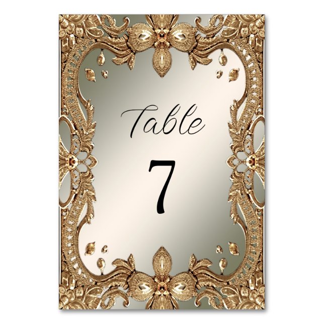 Numeração De Mesa Número da Tabela de Quadros do Ornamentado Dourado (Frente)
