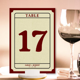 Numeração De Mesa Número da Tabela de Recepções de casamento do Stub