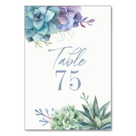 Numeração De Mesa Número da Tabela de Sucultivos do Cactus Watercolo