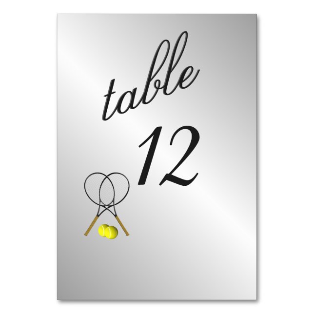 Numeração De Mesa Número da Tabela de Tema do Tênis Silver (Frente)