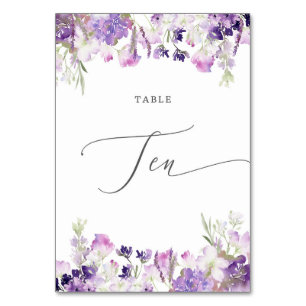 Numeração De Mesa Número da tabela Dez floral da lavanda