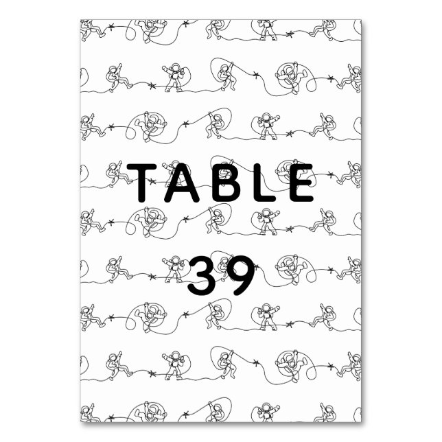 Numeração De Mesa Número da Tabela do Astronauta (Frente)