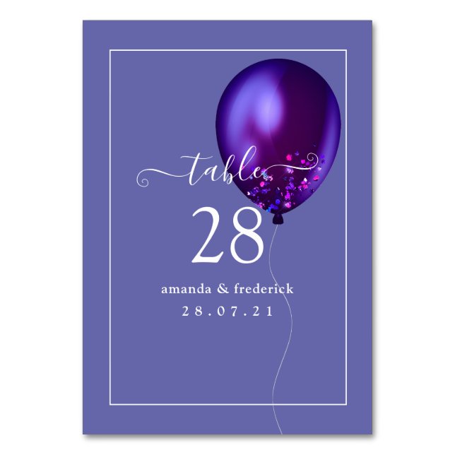 Numeração De Mesa Número da Tabela do Balão de Confetti (Frente)