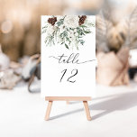 Numeração De Mesa Número da tabela do casamento no inverno evergreen<br><div class="desc">Número da tabela Elegante de casamento no inverno verde Correspondente aos itens disponíveis.</div>