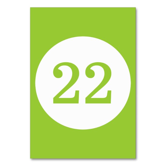 Numeração De Mesa Número da Tabela do Círculo Branco e Verde da Appl (Frente)