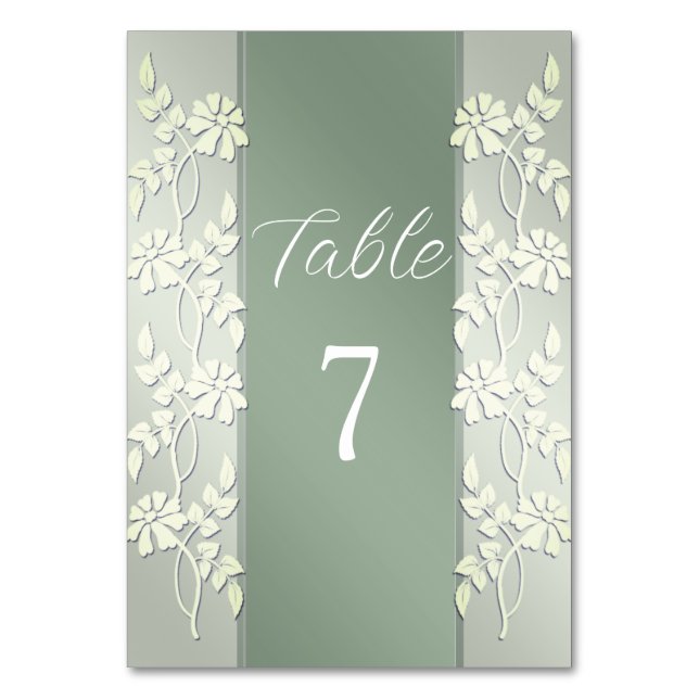 Numeração De Mesa Número da Tabela Floral Amarela Verde (Frente)