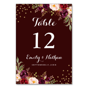 Numeração De Mesa Número da Tabela Floral de Casamento Confetti Dour