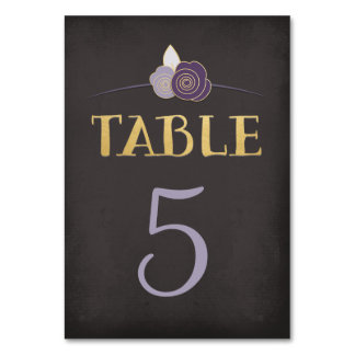 Numeração De Mesa Número da Tabela Floral do Chalk Dourado Roxo Púrp