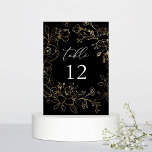 Numeração De Mesa Número da Tabela Floral Dourada - Preto<br><div class="desc">Vestir suas mesas de casamento ou festas com sua Dourada Carta de Números de Mesa Preta. Excelente para casamentos Pretos e Dourados,  casamentos pretos,  casamentos dourados,  casamentos de verão,  casamentos outono e casamentos no inverno.</div>