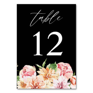 Numeração De Mesa Número da Tabela Floral e Verde Rosa e Pêssego - P