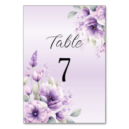Numeração De Mesa Número da Tabela Floral Purple com Aquarela