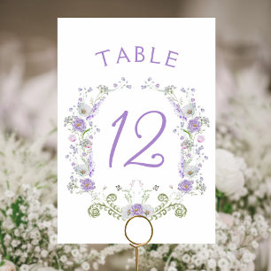 Numeração De Mesa Número da Tabela Flores Lilac