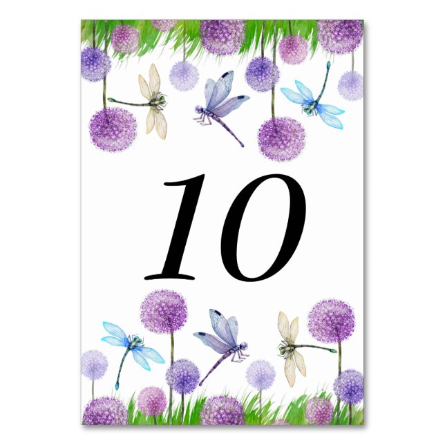 Numeração De Mesa Número da Tabela Flores Roxas (Frente)