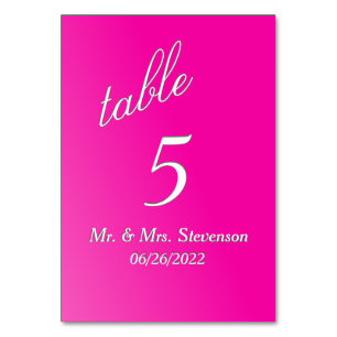 Numeração De Mesa Número da Tabela Fuchsia