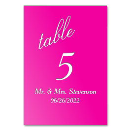 Numeração De Mesa Número da Tabela Fuchsia