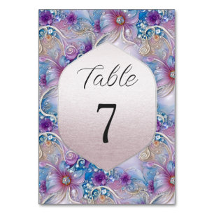 Numeração De Mesa Número da Tabela Gems Floral Coloridas