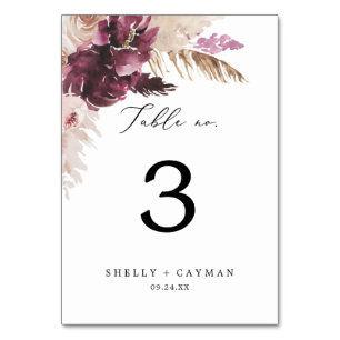 Numeração De Mesa Número da Tabela Grass Boho Pampas