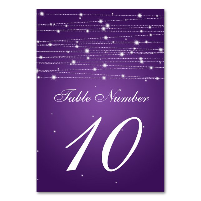 Numeração De Mesa Número da Tabela Linhas Espumantes Roxo (Frente)
