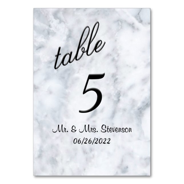 Numeração De Mesa Número da Tabela Marble (Frente)
