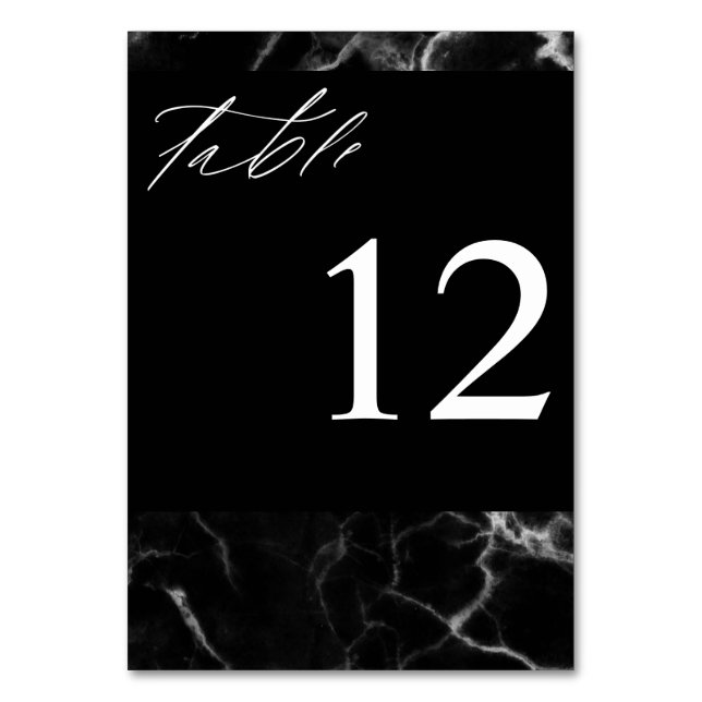 Numeração De Mesa Número da Tabela Marble Preta (Frente)