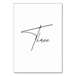 Numeração De Mesa Numero da tabela Mesa 3 Caligráfica Elegante