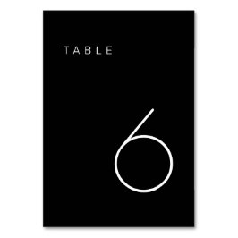 Numeração De Mesa Número da Tabela Mínima Moderna Preta e Branca