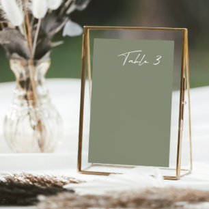 Numeração De Mesa Número da Tabela Moderna de Casamento Verde Dusty 