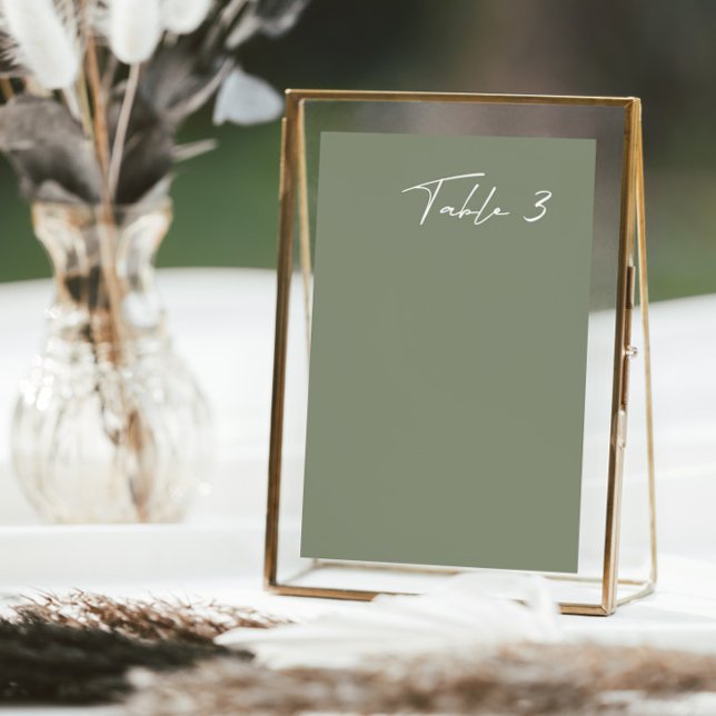 Numeração De Mesa Número da Tabela Moderna de Casamento Verde Dusty  (Criador carregado)