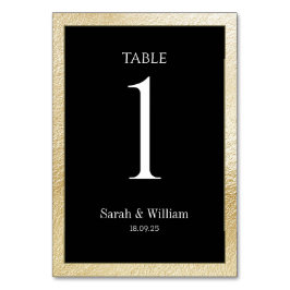 Numeração De Mesa Número da Tabela Negra de Casamento Dourado de Fro