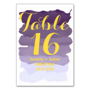 Numeração De Mesa Número da tabela ombre da cor d'água da lavanda pú